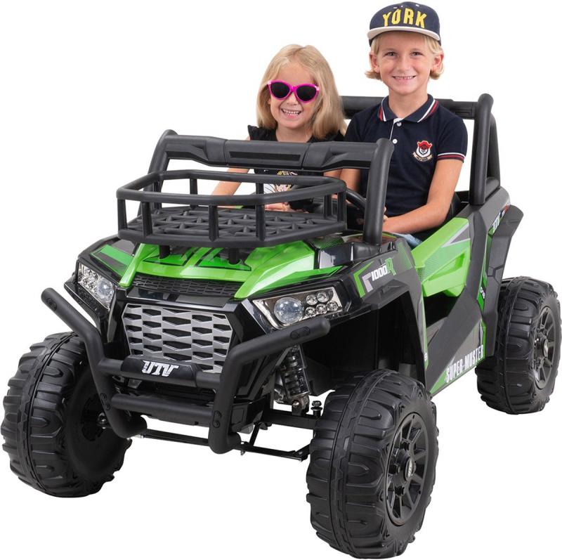 UTV-Kinder-Elektroauto Jeep Explorer 2-Sitzer mit Fernbedienung, Gepäckträger, 4 x Stoßdämpfer UTV-Kinder-Elektroauto Jeep Explorer 2-Sitzer mit Fernbedienung, Gepäckträger, 4 x Stoßdämpfer