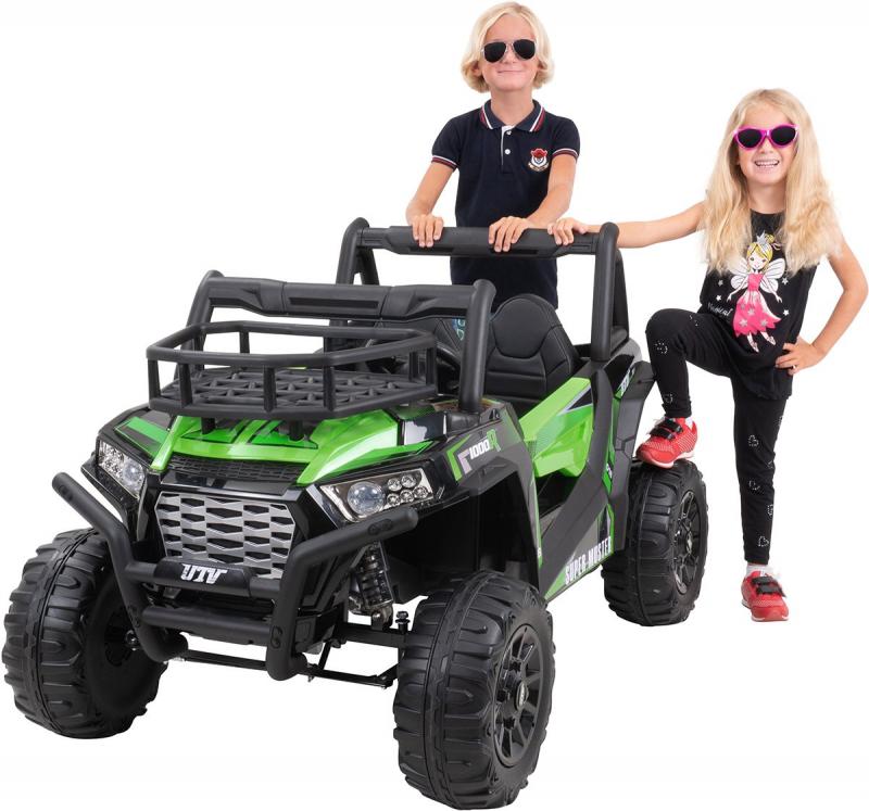 UTV-Kinder-Elektroauto Jeep Explorer 2-Sitzer mit Fernbedienung, Gepäckträger, 4 x Stoßdämpfer UTV-Kinder-Elektroauto Jeep Explorer 2-Sitzer mit Fernbedienung, Gepäckträger, 4 x Stoßdämpfer