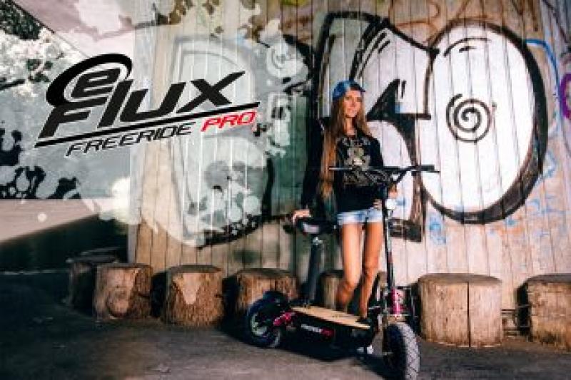 E-Scooter eFlux Freeride PRO 1600 Watt 48 V mit LED Licht, Freilauf, 13x5-6 Reifen E-Scooter eFlux Freeride PRO 1600 Watt 48 V mit LED Licht, Freilauf, 13x5-6 Reifen