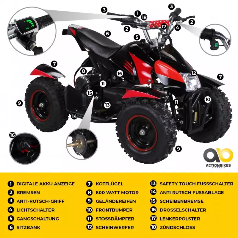 800 W ECO Cobra 3 Stufen Drossel | Miniquad | Elektroquad 800 W ECO Cobra 3 Stufen Drossel | Miniquad | Elektroquad