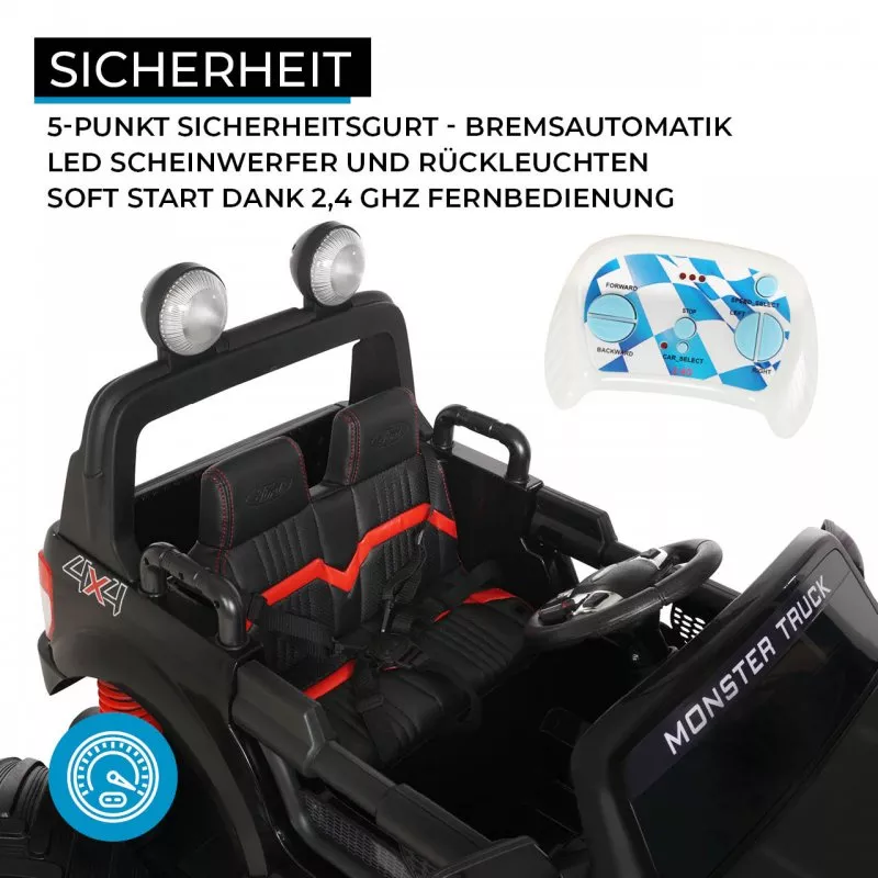 Kinder Elektroauto Ford Ranger Monster Truck Allrad Lizenziert für 2 Kinder Kinder Elektroauto Ford Ranger Monster Truck Allrad Lizenziert für 2 Kinder