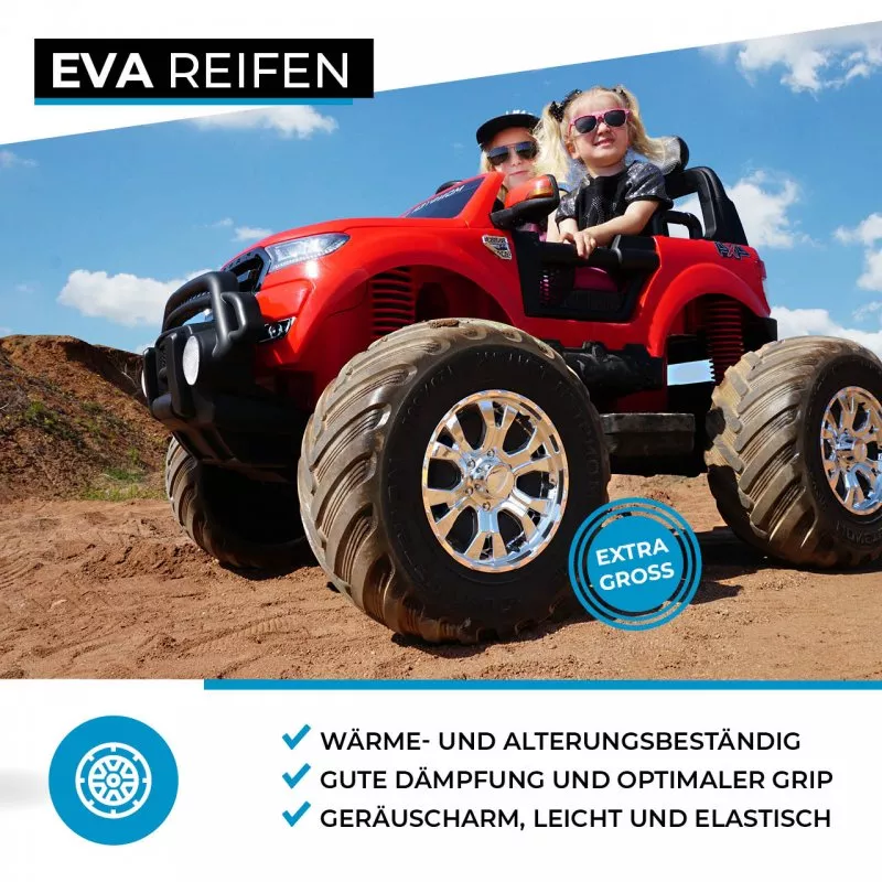 Kinder Elektroauto Ford Ranger Monster Truck Allrad Lizenziert für 2 Kinder Kinder Elektroauto Ford Ranger Monster Truck Allrad Lizenziert für 2 Kinder