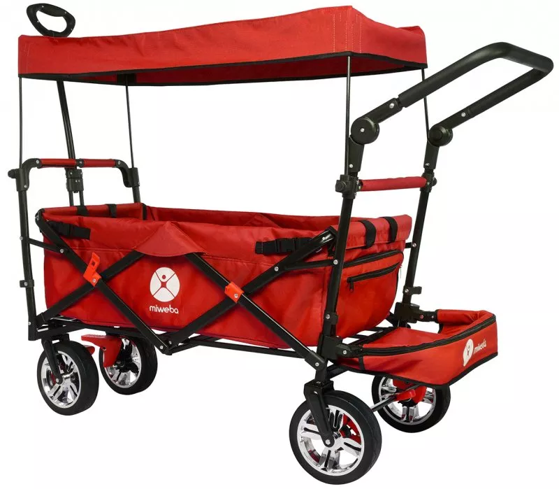 Miweba faltbarer Bollerwagen MB-20 mit Dach, Zieh- und Schiebestange, Bremse Miweba faltbarer Bollerwagen MB-20 mit Dach, Zieh- und Schiebestange, Bremse