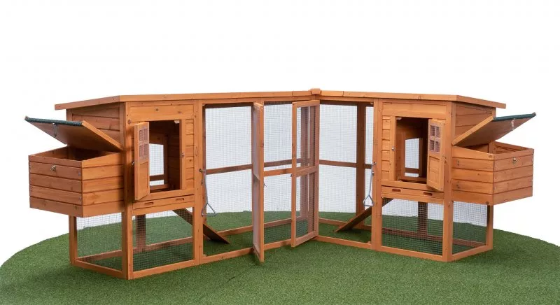 Miweba Hühnerstall My Animal MH-13, L-Form, 2 Hühnerhäuser mit großem Auslauf, Holz, 2 Nistkästen Miweba Hühnerstall My Animal MH-13, L-Form, 2 Hühnerhäuser mit großem Auslauf, Holz, 2 Nistkästen