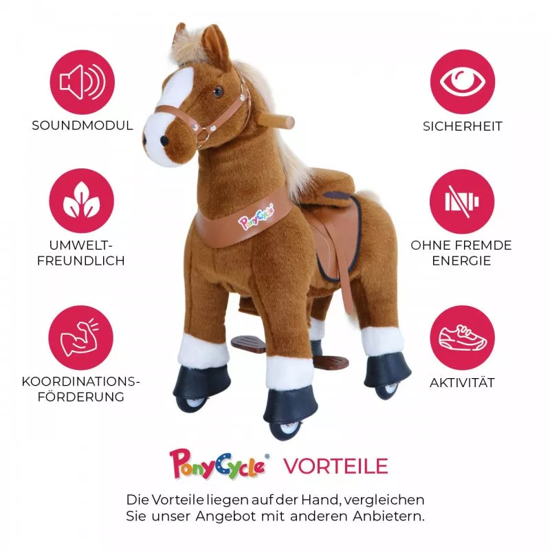 Ponycycle "Amadeus" Pferd hell Braun small und medium Ponycycle "Amadeus" Pferd hell Braun small und medium