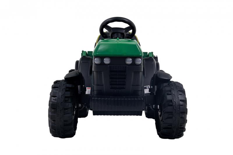 Elektro-Kindertraktor mit Anhänger, Staufach & Schaufel, Fernbedienung, 2 Motoren 90 Watt, Ledersitz Elektro-Kindertraktor mit Anhänger, Staufach & Schaufel, Fernbedienung, 2 Motoren 90 Watt, Ledersitz
