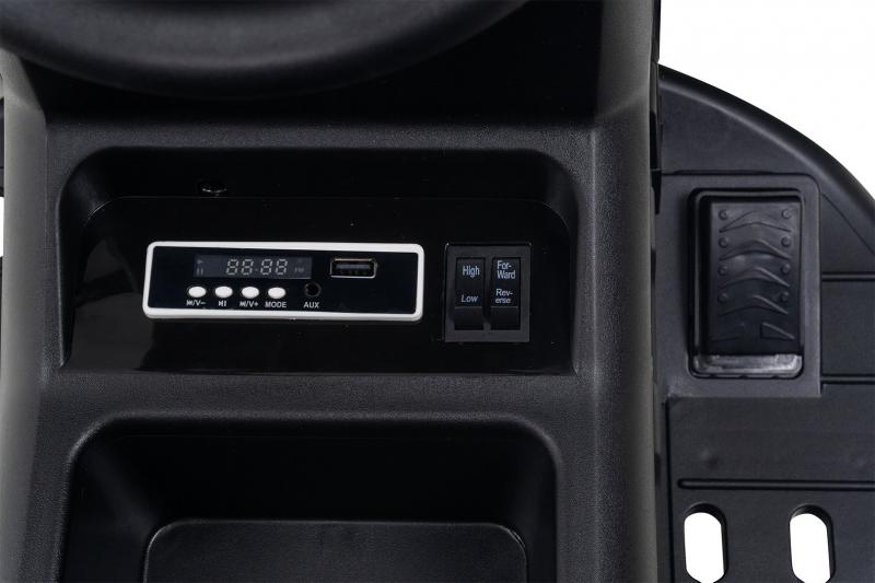 Elektro-Kindertraktor mit Anhänger, Staufach & Schaufel, Fernbedienung, 2 Motoren 90 Watt, Ledersitz Elektro-Kindertraktor mit Anhänger, Staufach & Schaufel, Fernbedienung, 2 Motoren 90 Watt, Ledersitz